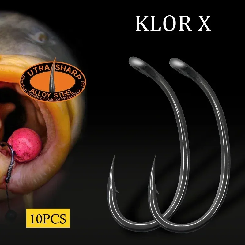 Fishing Hook Assortment - カープフィッシングフック,カープフック,ロングカーブ,マイクロスパイク,ピークポイント,ループヘア,サイズ2,4,6,8,10個
