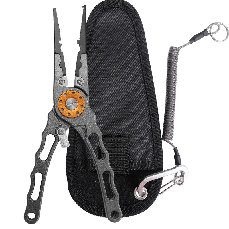 Fishing Hook Remover - アルミニウム合金製、長鼻型の釣り用プライヤー。多機能で、針外し、ラインカッター、圧着工具としても使用可能。