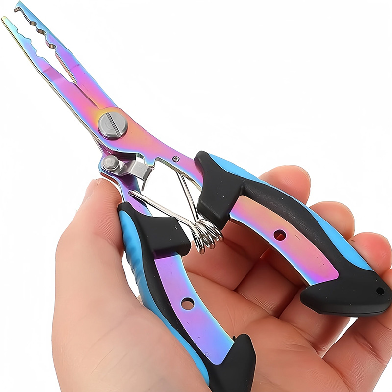 Fishing Hook Remover - 1pc 多機能フィッシングプライヤーステンレス鋼ワイヤーカッティングプライヤーポータブルオープンリングチタンメッキ釣りツール