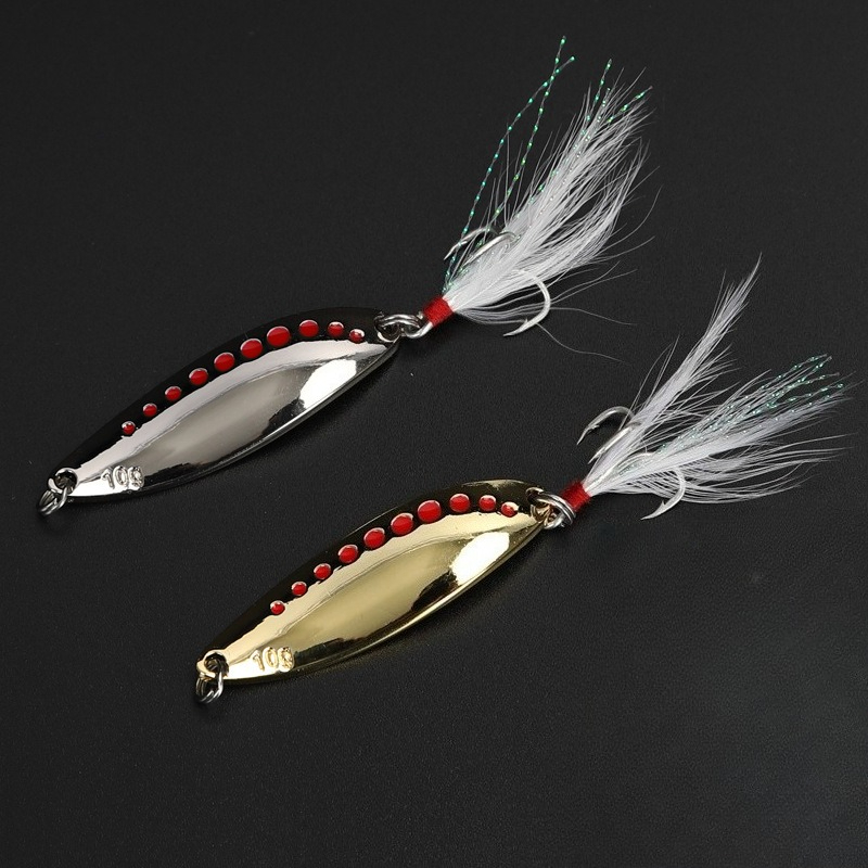 1 個 5g-20g メタルスピナースプーンフェザーフック人 - Fishing Hook Treble のレビューと価格
