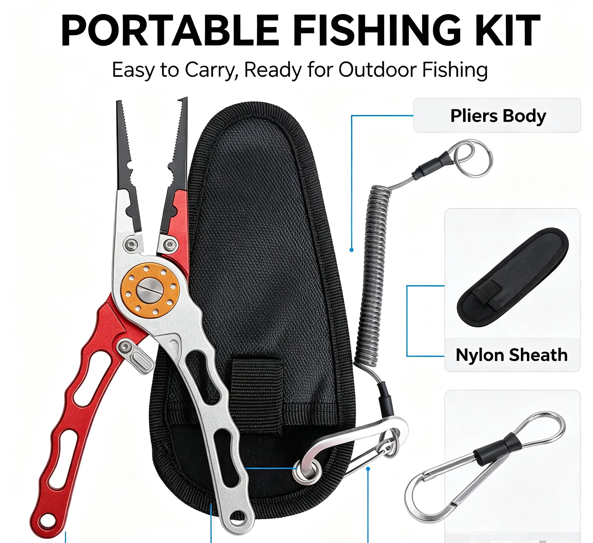 アルミニウム合金製、長鼻型の釣り用プライヤー。多機能で、針外 - Fishing Hook Remover のレビューと価格