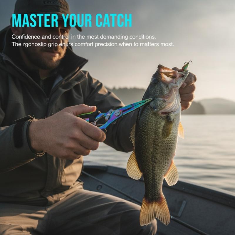 1個入り 多機能釣り用プライヤー、ステンレス製、チタンカラー - Fishing Hook Sharpener のレビューと価格