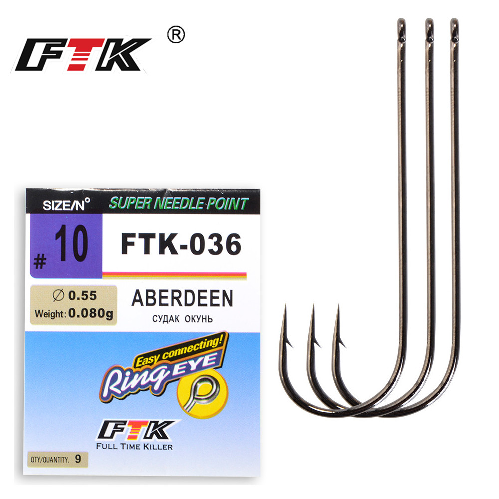 Ftkクラシックアバディーンシーフィッシングフック日本製リン - Fishing Hook Offset のレビューと価格