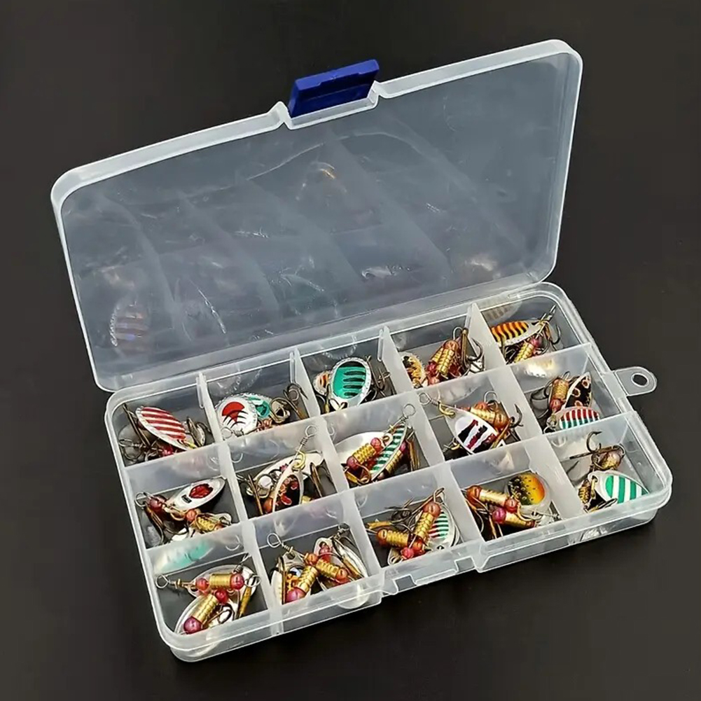 金属製のスプーン型ルアー30個入り。トリプルフック付きで、淡 - Fishing Hook Treble のレビューと価格