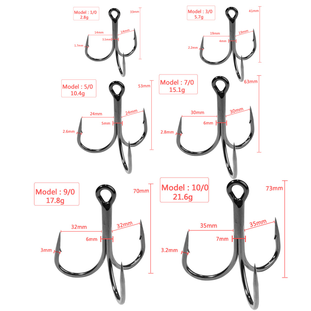 巨大トレブルフック​​ 4X ストロング 1 # -10/0 - Fishing Hook Offset のレビューと価格